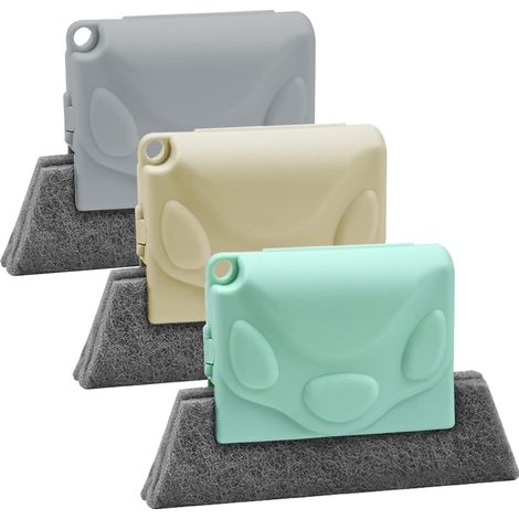 3 Pièces Brosse de Nettoyage de fenêtre, Brosse de Nettoyage de rainure créative, Brosse de Nettoyage de rainure de fenêtre, Nettoyage Rapide de Tous Les Coins et espaces (1/5)