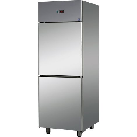 Réfrigérateur 600 litres en inox avec 2 portes, 0°/+10°C DOMSYSTEM 710x700x2030 mm - VIRTUS
