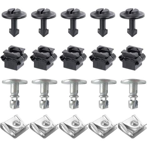 20 clips de fijación para protección de bajos de coche, remaches de plástico, clips de carrocería, kit de montaje de tornillos para cubierta de motor, repuestos para Audi A3 A4 A6 A8 TT (1/5)
