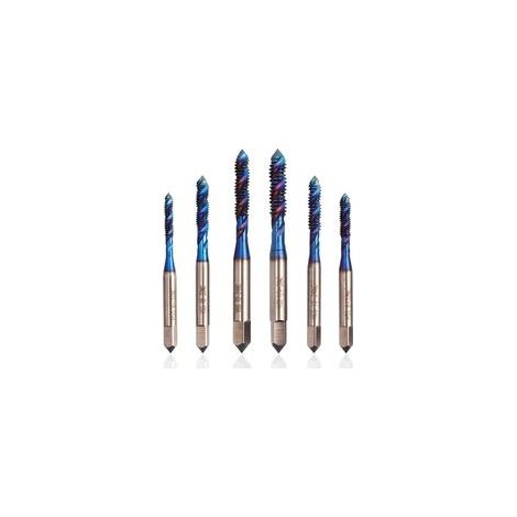 Tarauds à Vis Spirale HSS 6pcs Tarauds Cannelés pour Machine, Outil de Taraudage de Filetage en Acier (1/5)