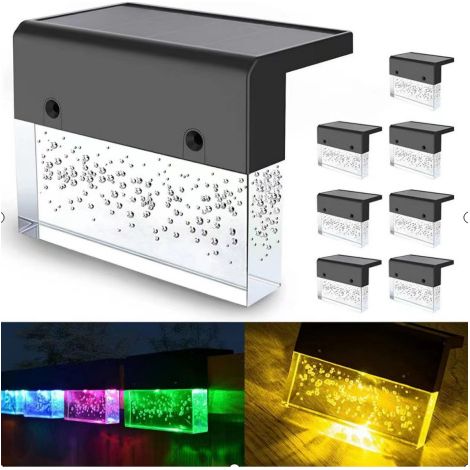 Lampe solaire Extérieur 4pcs RGB Coloré étanche lumière solaire pour jardin , Porte , Entrée , etc (1/5)