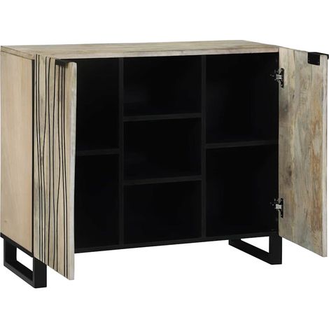 Maison Exclusive - Buffet Blanc 90 x 33 x 75 cm bois de manguier massif (1/5)