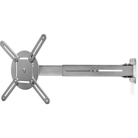 Soporte para proyector totalmente ajustable 10 kilos giratorio inclinable acero plata