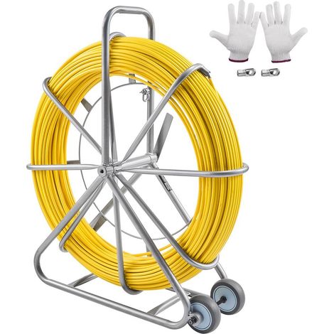 Conduits électriques et murs, aiguille tire-fil 200 m pour passage de câble, fibre de verre non conductrice (1/5)