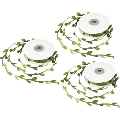 Suspension décorative en guirlande de fleurs vertes, imitation feuilles d'or et d'argent, idéale pour les activités manuelles à faire soi-même dans une école maternelle. Lot de 3 rouleaux à vendre. (1/5)
