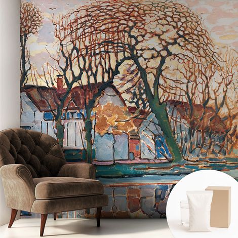 Papier peint intissé décoratif avec colle pour salon chambre et bureau Installation rapide Paysage idyllique 250x250 cm (1/5)