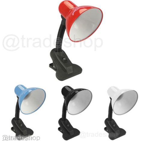 TRADE SHOP - Lampada Estetista Snodabile Orientabile E27 Con Morsetto Scrivania Tavolo 108b -