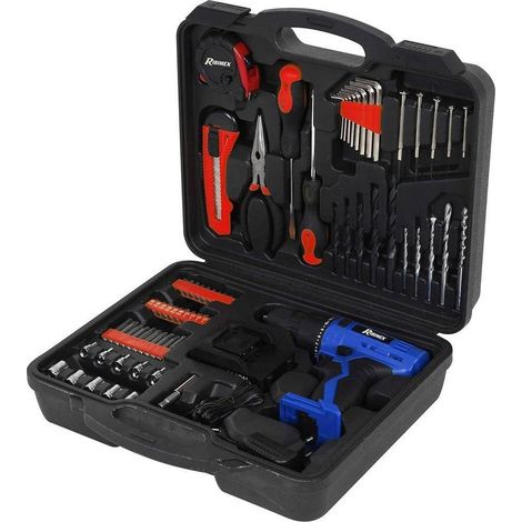 Coffret Perceuse-Visseuse 12V 1,3Ah - 1 Batterie Lithium - Pratique et Polyvalent - D-Work