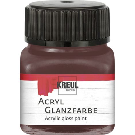 Kreul Acryl Glanzfarbe dunkelbraun 20 ml Verzierfarbe