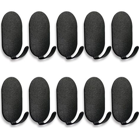 Crochets muraux Crochets porte-serviettes crochets adhésifs noir 10 pièces. crochets crochets porte-serviettes auto-adhésifs sans perçage Porte-serviettes en acier inoxydable pour cuisines salles de b