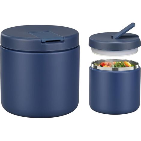 Boîte isotherme alimentaire 560ml inox enfant, étanche, large ouverture, bleu (1/5)