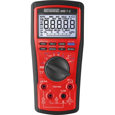 Benning MM 7-2 Hand-Multimeter digital CAT III 1000 V, CAT IV 600 V Anzeige (Counts): 60000