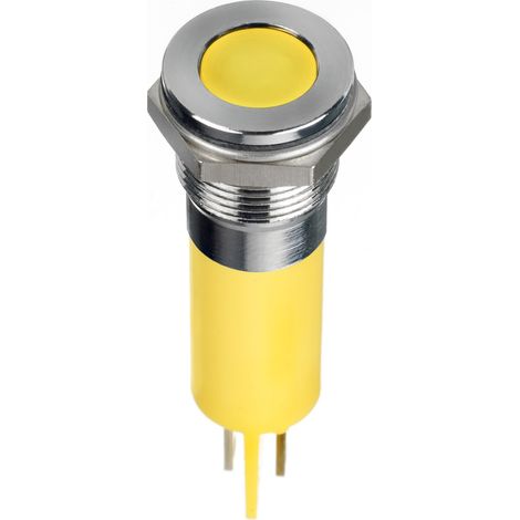 Voyant LED lumineux Jaune RS PRO, dia. 12mm, 220V c.a., IP67 ( Prix pour 1 )