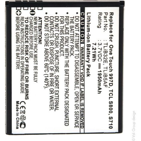 NX - Batterie téléphone, smartphone, GSM pour TCL 3.7V 1950mAh - CAB32E0000C1CAB32E0000 (1/4)