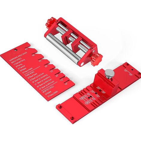 Gabarit d'affûtage pour ciseaux à bois et rabots, en alliage d'aluminium, réglage d'angle multiple de 10° à 45°, largeur de 0,12 à 2,9 pouces (1/5)