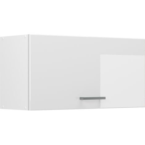 Hängeschrank R-Line, Weiß Hochglanz/Weiß, 80 cm Flach, Vicco