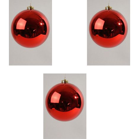 OFFERTA 3 PALLINE 14CM ROSSO LUCIDO