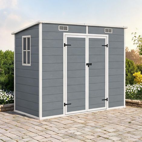 Abri de jardin grau en kunststoff Aluminium 238 x 125 x 183 cm (1/5)