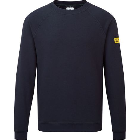 Sudadera antiestática ESD colores corporativos, para personalizar AS24 L Azul marino NVR (1/2)