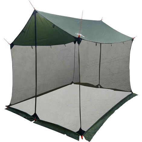 vidaXL Toldo de camping con paredes de malla Verde militar (1/2)