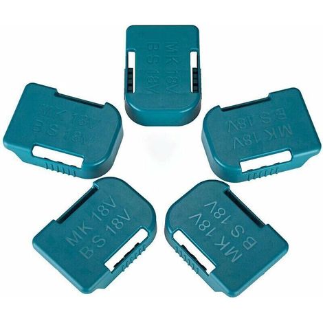 Set of 5 battery holders for Makita 18V batteries, also for Bosch 18V battery holders, compatible with BL1830, BL1840, BL1850, BL1860, BAT609, and BAT622 batteries
