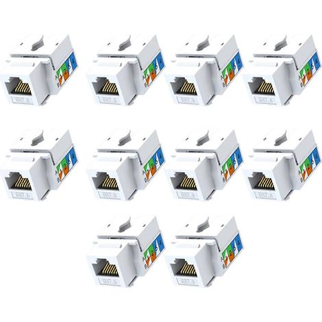 Lot de 10 prises Cat6, connecteurs Ethernet à sertir, compatibles Cat5/5e/6 (1/5)