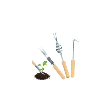Ensemble d'outils de jardin haute performance avec truelle, outils de jardinage et désherbeur en acier inoxydable avec manche en bois (1/5)