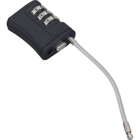 Cadenas à combinaison TSA à 3 chiffres réinitialisable pour bagages, bureau, salle de sport, casier, valise, noir (1/5)