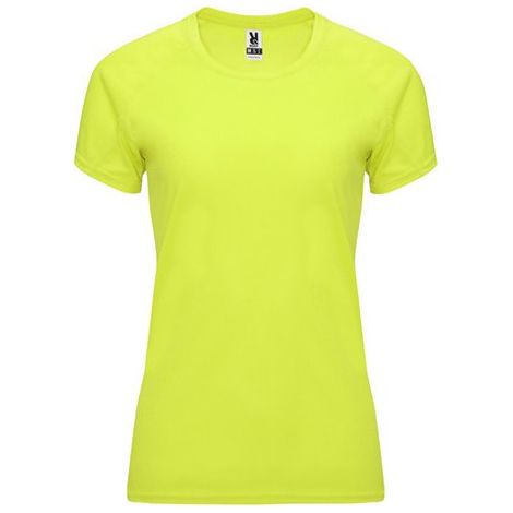 Camiseta de manga ranglán para mujer antihumedad con paneles inferiores BAHRAIN WOMAN L Amarillo flúor (1/2)