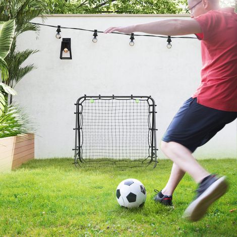 Rebounder de fútbol (100x95x90 cm), ajustable, plegable, acero, negro (1/5)