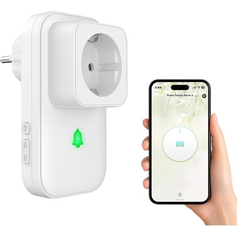Détecteur de Coupure de Courant WiFi, Prise Intelligente avec Alarme WLAN, 110DB Alerte en Cas de Panne de Courant, Compatible avec l'application avec indicateur LED
