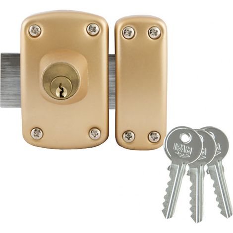 Verrou double cylindre 60mm – Coffre en acier embouti – Cylindre à 5 pistons – Pêne en acier chromé 110mm – 3 clés nickelées – Ifam