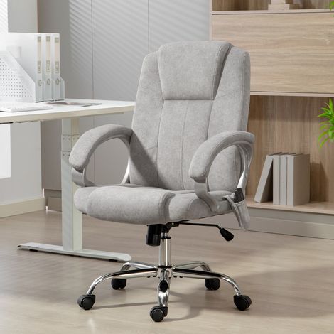Bürostuhl mit Massage- und Heizfunktion, ergonomisch gestaltet, höhenverstellbar und mit verstellbaren Armlehnen, grau. (1/5)