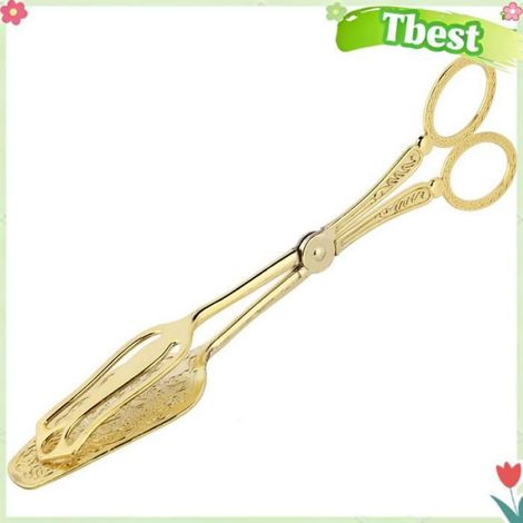 Pince À Pain - Alliage De Zinc - Pour Buffet Pâtisserie Et Légumes - 22 Cm - Tête Pointue Dorée (1/5)