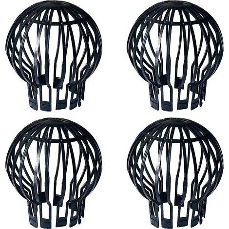 Filtros para canaletas, 4 unidades, rejilla protectora, fabricado en plástico, duradero, antioxidante, drenaje fluido, adecuado para canaletas y desagües de techo (negro, 5,7 x 4,9 x 1,7 cm) (1/5)