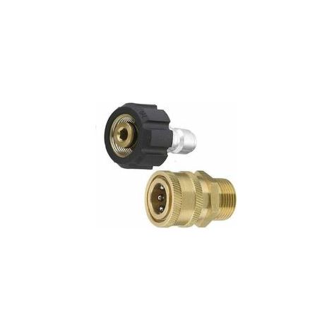 Kit Adaptateur Pour Laveuse Haute Pression Quotidien - Kit De Connexion Rapide - Métrique M22 - 15 Mm - Pivotant Femelle Vers Raccord Mâle M22 - 5000 Psi (1/4)