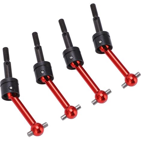 4 arbres de transmission universels métalliques CVD 70 mm pour voiture RC Tamiya TT02 1/10, pièces de rechange rouges (1/5)