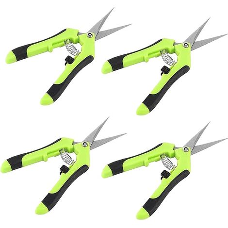 4-teiliges Set 16,5 cm lange Knospen-Schneidescheren, professionelle Gartenscheren aus Edelstahl, Gartenhandscheren zum einfachen Schneiden von Gartenbäumen, Topfpflanzen und Blumen (1/5)