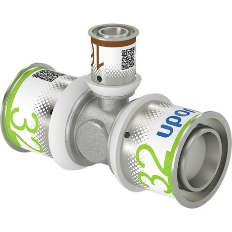 Pièce en T réduite S-Sertir PLUS Uponor Ø32mm-Ø16mm-Ø32mm (1/4)