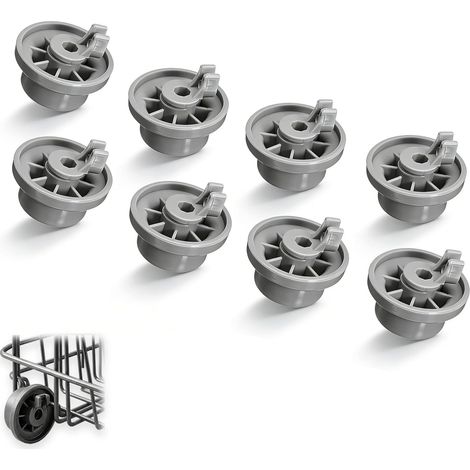Kit de 8 Roulettes Lave Vaisselle pour Panier Inférieur - Compatible avec Siemens, Beko - Roues Rechange Universelles Accessoire