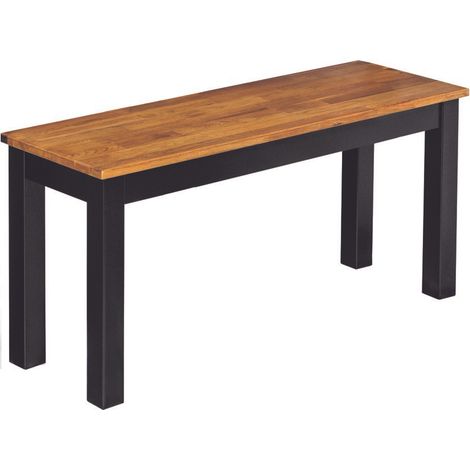 Copenhagen Bench Black Frame-Oiled Wood - Solid Oak Partial Vaneer - L32 x W100 x H45 cm - Full Assembly Required (1/4)