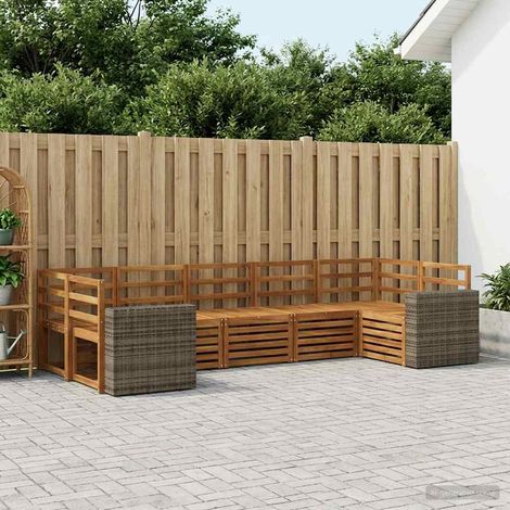vidaXL Outdoor Sofa Set 7 pcs Natural Solid Acacia Wood (1/5)