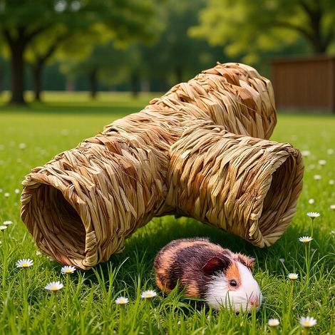 Drop shipping of handmade straw woven hamster tunnels, three-way toy chinchillas, guinea pigs, bird nests, and hamster houses. (1/5)