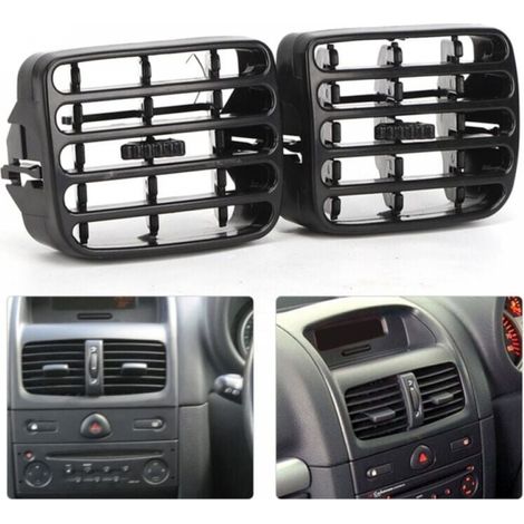 Lntyq 2 Grilles d'aération ventilation centrale noir du tableau de bord 7702258375 7702258279