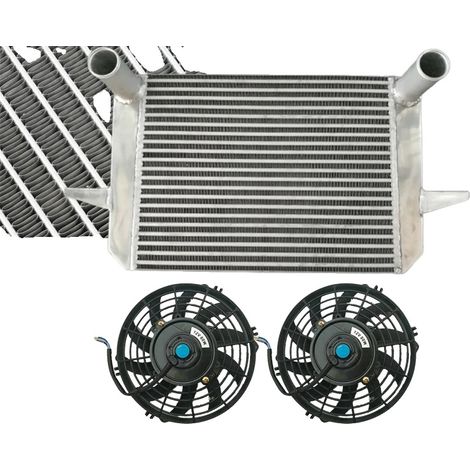 Intercooler frontal, material de aluminio, tamaño del núcleo 560 mm x 439 mm x 70 mm, diseñado para FORD SIERRA ESCORT RS500 COSWORTH, aumento del 30 % en la capacidad de refrigeración, depósito solda (1/5)
