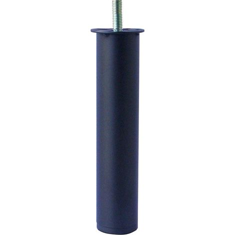 PIEDE TONDO IN METALLO PER RETI LETTO D.40MM H200MM NERO