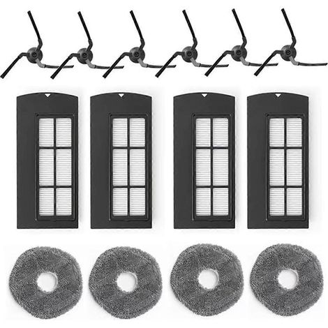 Pièces de rechange pour kit d'accessoires d'aspirateur X9 Pro : brosses latérales, lingettes de nettoyage, sacs à poussière. (1/5)