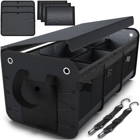 Organisateur coffre voiture pliable – Fond antidérapant – Sangles de fixation réglables – Étanche – Pour SUV et berlines (1/5)