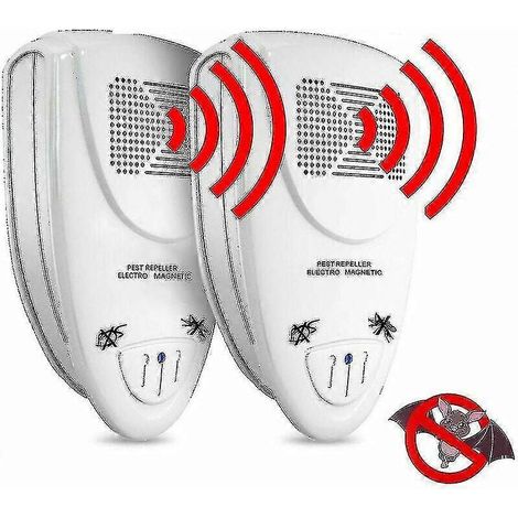 Lot de 2 répulsifs à chauves-souris à ultrasons - Éliminez les chauves-souris en 72 heures (1/2)