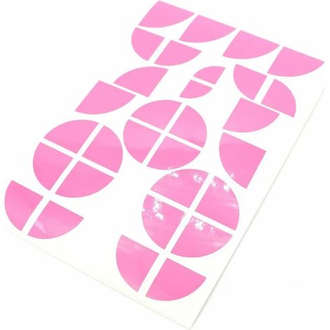 (Rose brillant) Lot de 7 autocollants roses et rouges neufs, compatibles avec les emblèmes avant et arrière BMW, les enjoliveurs de roue et les autocollants pour volant (82 mm + 74 mm + 68 mm + 45 mm) (1/4)